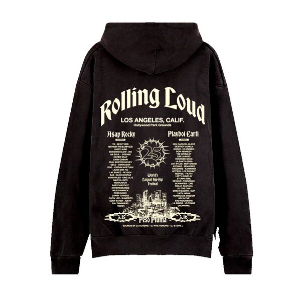 Rolling Loud 2025 lineup hoodie XL official LA Hip Hop music festival merch - Picture 6 of 8